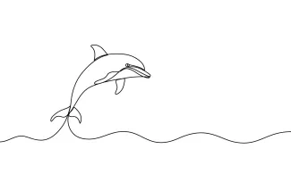 Dolphin One Line Drawing: Easy and Relaxing Ocean Art Project