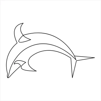 Dolphin "Minimalist Dolphin Sketch: Expressing Playfulness and Motion in One Line Art"