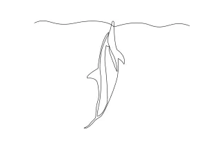 Dolphin One Line Art: Easy Sea Creature Drawing for Beginners