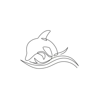 Friendly Dolphin Easy One Line Dolphin Drawing: Learn Marine Life Art Step-by-Step