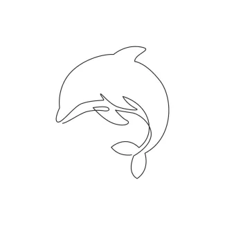 Friendly Dolphin Friendly Dolphin Simple Line Drawing: Fun Practice for Ocean Lovers