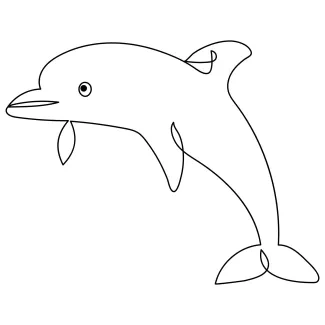 Dolphin in Motion: Simple One Line Drawing for Ocean Lovers