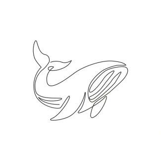 Big Whale Big Whale One Line Drawing: Easy Way to Sketch a Sea Creature
