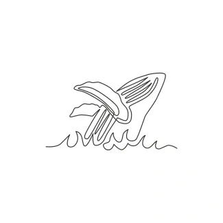 Big Whale Easy Big Whale One Line Drawing: A Simple Ocean Art Project