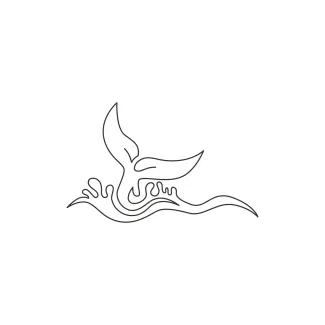 Big Whale Big Whale One Line Drawing: Easy Sketch for Sea Life Exploration