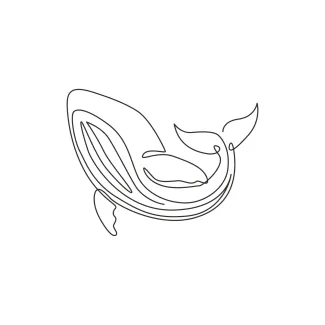 Big Whale Big Whale Simple Line Drawing: Practice Ocean Animal Shapes Easily