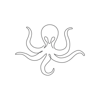 Giant octopus Giant Octopus One-Line Drawing: Explore Scale and Proportion with a Simple Technique
