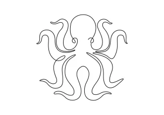 One-Line Octopus Drawing for Pattern Layout and Tentacle Structure