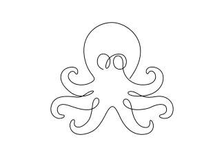 One-Line Octopus Drawing to Practice Movement and Circular Form Design