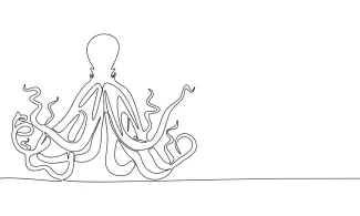 Octopus One-Line Octopus Drawing to Strengthen Spatial Awareness in Art