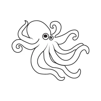 Simple One-Line Octopus Drawing for Practicing Circular Body Design