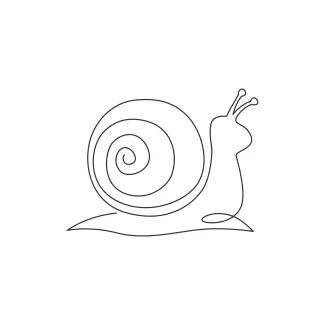 Exotic snail One-Line Exotic Snail: Practice Creative Forms in Minimalist Animal Drawing