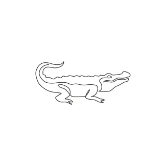 River swamp alligator One Line Alligator Drawing for Exploring Reptile Movement and Form