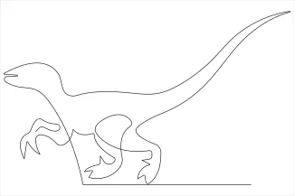 Dinosaur Brachiosaurus One Line Drawing of Brachiosaurus: Big Dinosaur, Simple Technique