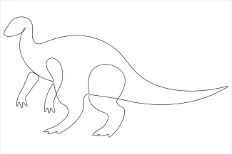 Velociraptor One-Line Velociraptor Drawing: Quick and Simple Way to Draw Dinosaurs