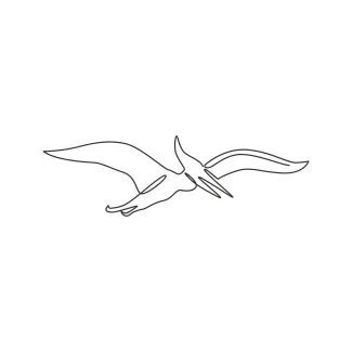 Flying Pterodactyl One Line Pterodactyl Drawing for Exploring Winged Creatures