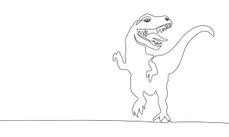 Tyrannosaur /T-Rex One LineT-Rex Drawing: Build Dinosaur Confidence Through Simple Shape Drawing