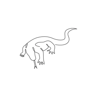 Strong komodo dragon One Line Drawing of a Powerful Komodo Dragon for Bold Reptile Practice