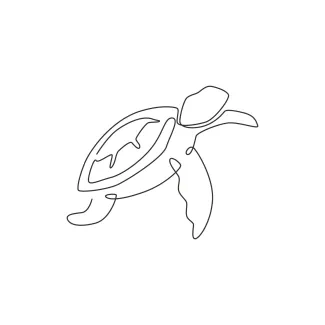 Big Sea turtle Learn to Draw a Big Sea Turtle in One Line – Perfect for All Ages