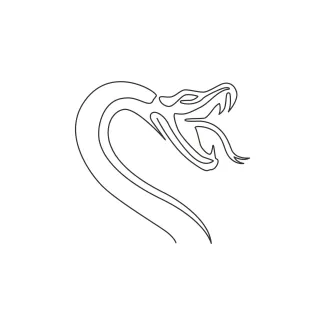 Venomous snake / king cobra One Line King Cobra Drawing to Explore Bold Animal Shapes