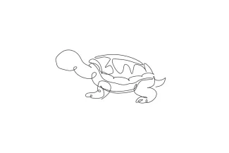 Big cute tortoise Big Cute Tortoise One Line Drawing for Calm and Fun Art Practice