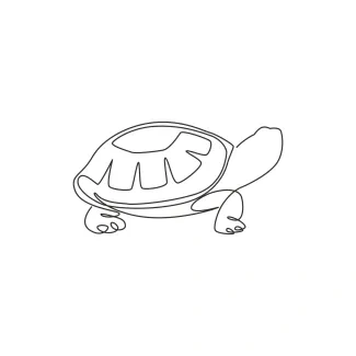 Wild desert tortoise One Line Wild Desert Tortoise Drawing for Practicing Natural Forms