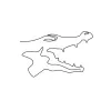 Scary head alligator wild crocodile reptile animal one line-image